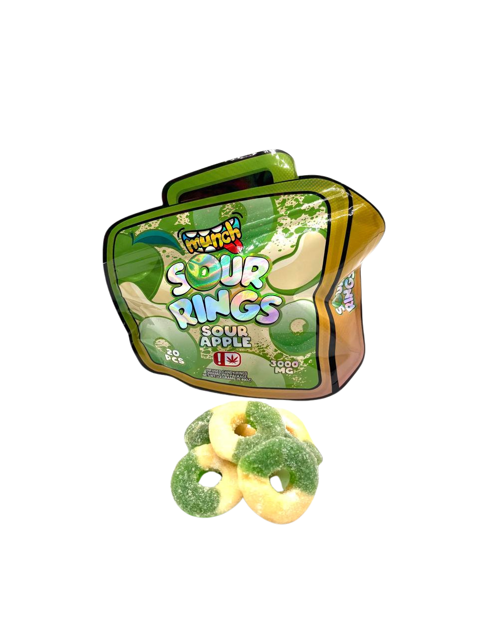 MUNCH SOUR APPLE RINGS - 3000MG MUNCH SOUR APPLE RINGS - 3000MG - Image 4