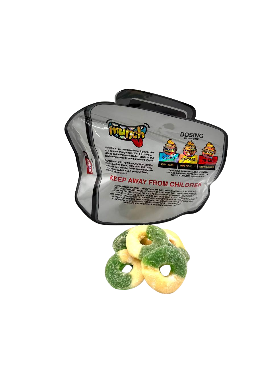 MUNCH SOUR APPLE RINGS - 3000MG munch sour apple rings 3000mg