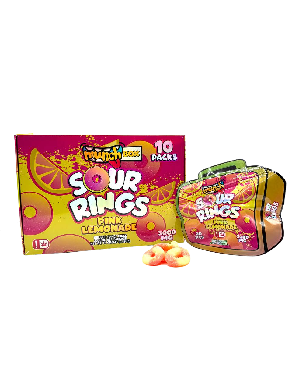 MUNCH SOUR RINGS PINK LEMONADE - 3000MG MUNCH SOUR RINGS PINK LEMONADE - 3000MG - Image 5